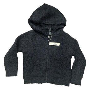 SKIMS kids 2T/3T unisex sherpa hoodie full zip up onyx black NWT MSRP $88